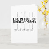 Retro Golfing Gift voor Golfer Choices Kaart (Gele Bloem)