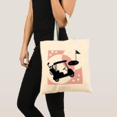 Retro golfkar in zwart & roze tote bag (Voorkant (product))