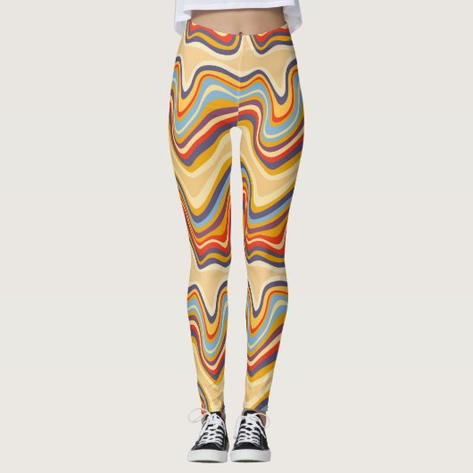 retro golfkust leggings (Voorkant)