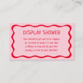 Retro Golfpink En Rode Display Shower Inzetstuk Informatiekaartje (Voorkant)