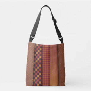 Retro golven en geometrisch midden-eeuws patroon crossbody tas