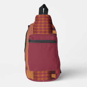 Retro golven en geometrisch midden-eeuws patroon sling bag