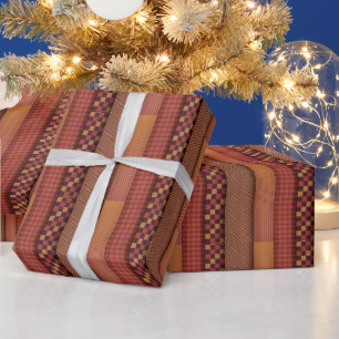 Retro golven en geometrisch middeneeuws patroon cadeaupapier