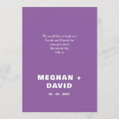 Retro Golvend Paars Trouwmenu  Menu (Achterkant)