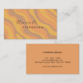 Retro golvend patroon visitekaartje (Voorkant / Achterkant)