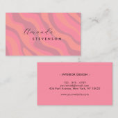 Retro golvend patroon visitekaartje (Voorkant / Achterkant)