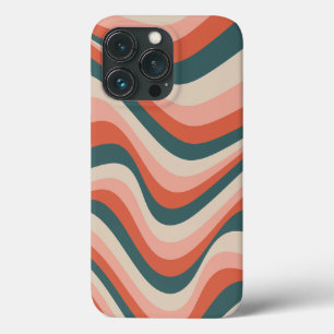 Retro golvende kleurrijke streep groovy patroon iPhone 13 pro hoesje