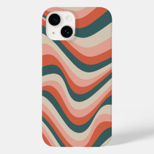 Retro golvende kleurrijke streep groovy patroon Case-Mate iPhone 14 hoesje