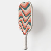 Retro golvende kleurrijke streep groovy patroon mo pickleball paddle (Links)