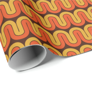 Retro golvende streep groovy 70s kleur vibe cadeaupapier