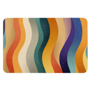 Retro golvende strepen abstract patroon magneet
