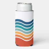 Retro golvende strepen patroon met uw monogram (Seltzer Achterkant)