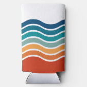 Retro golvende strepen patroon met uw monogram (Achterkant)