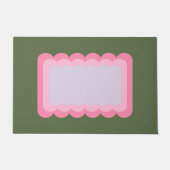 Retro golvende vorm groen en roze deurmat (Voorkant)