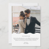 Retro golvende zwart-wit foto W Note bruiloft Bedankkaart (Achterkant)