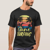 Retro Gone Surfen Watersport Surfboard Surfer T-shirt (Voorkant)