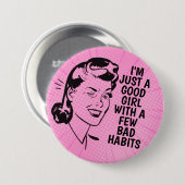 Retro Good Girl Button (Voorkant /achterkant)