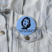 Retro Good Girl Button (In situ)