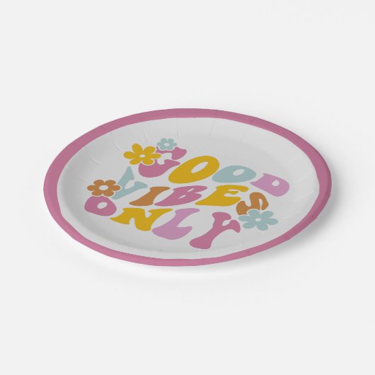 Retro Good Vibes only 60s Quote Pastel Paper Bord (Gekanteld)