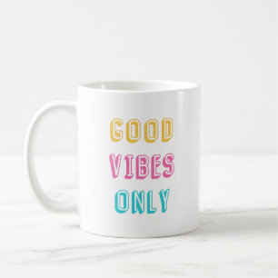 Retro Good Vibes only Colorful Typography Koffiemok