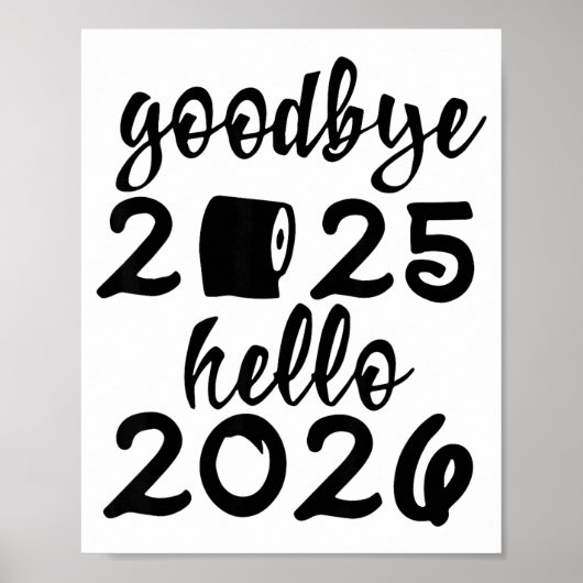 Retro Goodbye 2025 Hello 2026 Happy New Year Party Poster (Voorkant)