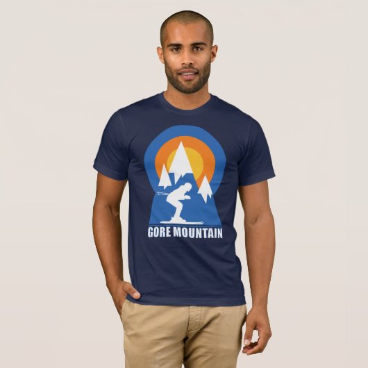 Retro Gore Mountain Ski Sunset T-shirt (Voorkant volledig)