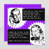 Retro Gossip Couple Enregistrer les cartes de date (Devant / Derrière)