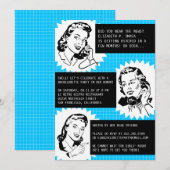 Retro Gossip Gals Bachelorette Party Invitations (Devant / Derrière)
