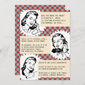 Retro Gossip Gals Bridal Shower Invitations Kaart (Voorkant / Achterkant)