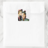 Retro Gossip Vierkante Sticker (Tas)