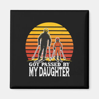 Retro Got Ped By My Daughter Funny Skiing Design  Magneet