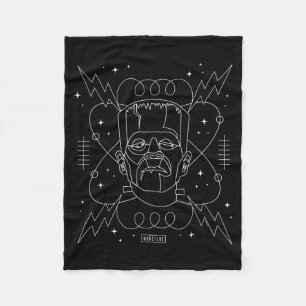 Retro Goth Lijn Kunst Fleece Deken