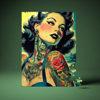 Retro Goth Pin-up Legpuzzel