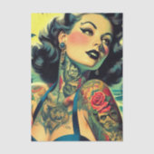 Retro Goth Pin-up Tissuepapier (Voorkant)