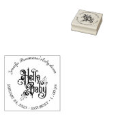 Retro Gothic Dark Hello Baby Shower Rubberstempel (Gestempeld)