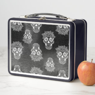 Retro Gothic Style Sugar Skull Black