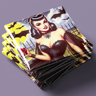 Retro Gothic Vampier Pin-up Magneet