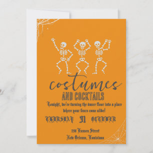 Retro Gotische Schedeldans Halloween Feest Kaart