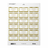 Retro Goud Groen Damask Trouwadres Etiket (Full Sheet)