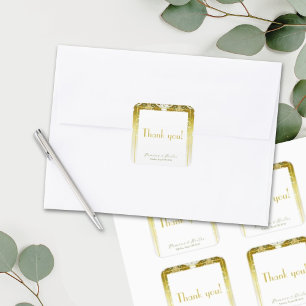 Retro Goud Groen Damast Bruiloft Vierkante Sticker