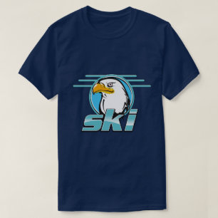 Retro Gouden Adelaar Ski-logo T-shirt
