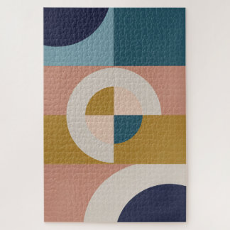 Retro Gouden Huescape | Mid-Century Modern Puzzel