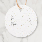 Retro gouden kerstboom bedankjes labels (Achterkant)