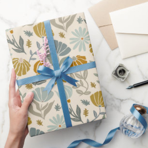 Retro Gouden Madeliefjes Cadeaupapier