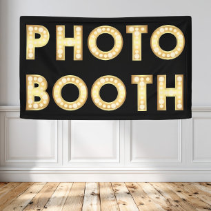 Retro gouden marquee letters bruiloft photo booth spandoek
