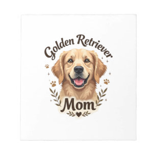 Retro Gouden Retriever Moeder Hond Liefhebber Typo Notitieblok