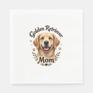 Retro Gouden Retriever Moeder Hond Liefhebber Typo Servet