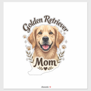 Retro Gouden Retriever Moeder Hond Liefhebber Typo Sticker