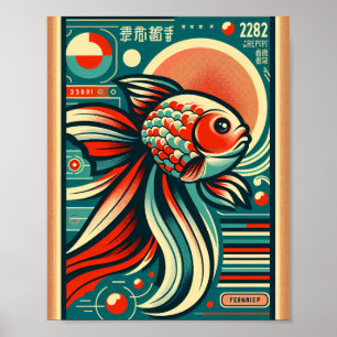 Retro Goudvis Kunst Poster
