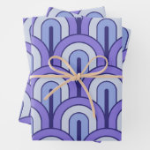 Retro Gradated Geometric Fan Pattern Inpakpapier Vel (In situ)